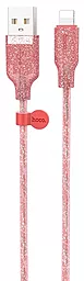 Кабель Hoco U73 Star Galaxy Silicone USB-A - Lightning 12w 2.4a 1.2м cable Pink - фото Кабель Hoco U73 Star Galaxy Silicone USB-A - Lightning 12w 2.4a 1.2м cable Pink