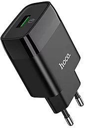 Сетевое зарядное устройство с поддержкой быстрой зарядки Hoco C72Q Glorious Black