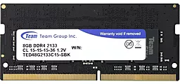 Оперативна пам'ять для ноутбука Team Elite SO-DIMM 8 GB 2133MHz DDR4 (TED48G2133C15-SBK) ОЕМ