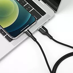 Кабель USB Veron SL06 Silicon 12w 3a Lightning cable black - миниатюра 2