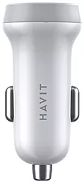 Автомобільний зарядний пристрій Havit HV-CC2008 12W 3.1A 2xUSB-A White - мініатюра 3