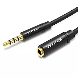 Аудио удлинитель Vention AUX mini Jack 3.5 mm M/F 1 м Сable black (BHBBF) - фото Аудио удлинитель Vention AUX mini Jack 3.5 mm M/F 1 м Сable black (BHBBF)