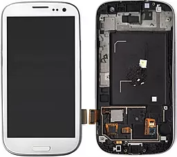 Дисплей Samsung Galaxy S3 Neo з тачскріном і рамкою, White