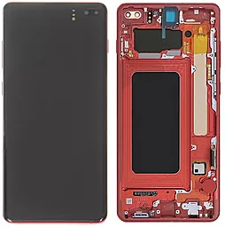 Дисплей Samsung Galaxy S10 Plus G975 з тачскріном і рамкою, original PRC, Cardinal Red