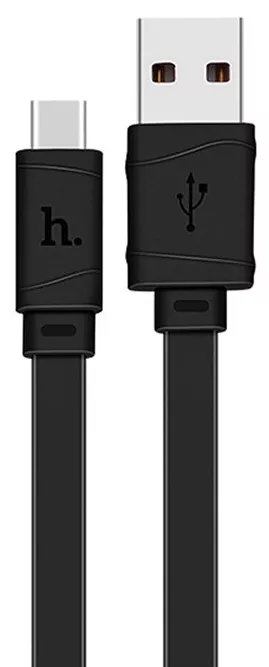 Кабель Hoco X5 Bamboo USB-A - Type-C 12w 2.4a 1м cable Black - фото 1