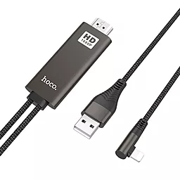Видео переходник (адаптер) Hoco Lightning Cable - HDMI 2m Black (UA14) - миниатюра 5