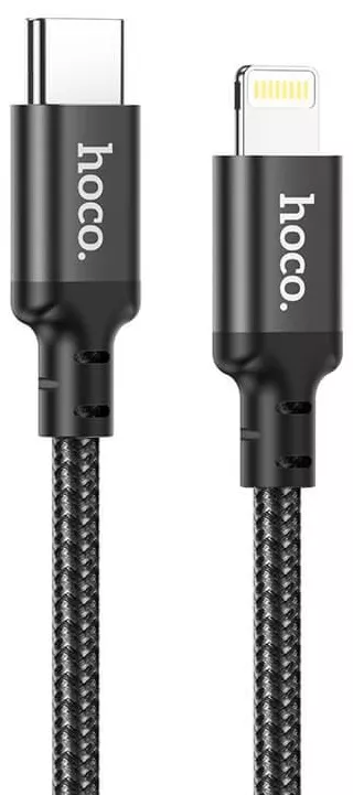 Кабель Hoco X14 Double Speed USB Type-C - Lightning 20w 3a 1м PD сable Black - фото 1