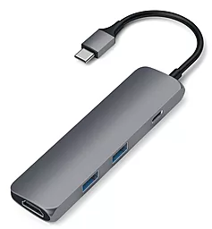 Мультипортовый USB Type-C хаб Satechi USB-C -> USB 3.0х2/HDMI/USB-C Space Gray (ST-CMAM) - миниатюра 3