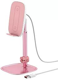 Настольный держатель Baseus Literary Wireless Charging Desktop Bracket Pink (SUWY-D0R)
