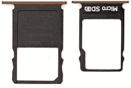 Держатель (лоток) Сим карты Nokia 3 Single Sim и карты памяти, комплект 2 шт. Copper