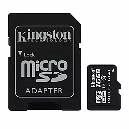 Карта памяти Kingston microSDHC 16GB Industrial Class 10 UHS-I U1 + SD-адаптер (SDCIT/16GB)
