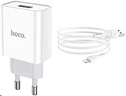 Сетевое зарядное устройство Hoco C81A 2.1a home charger + Lightning cable white - миниатюра 2 Сетевое зарядное устройство Hoco C81A 2.1a home charger + Lightning cable white - миниатюра 2