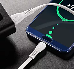 Кабель Hoco X40 Flat Noah TPE USB-A - Type-C 15w 3a 1м cable White - мініатюра 5