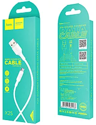 Кабель Hoco X25 Soarer Charged USB-A - micro USB 10w 1м cable White - мініатюра 6