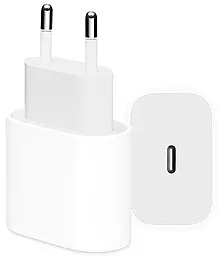 Мережевий зарядний пристрій з швидкою зарядкою Apple 18W USB-C Power Adapter OEM HQ Copy white - мініатюра 2