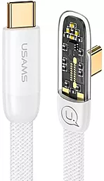 USB PD Кабель Usams Right-angle US-SJ584 100W 3.1A 2M USB Type-C - Type-C Cable White