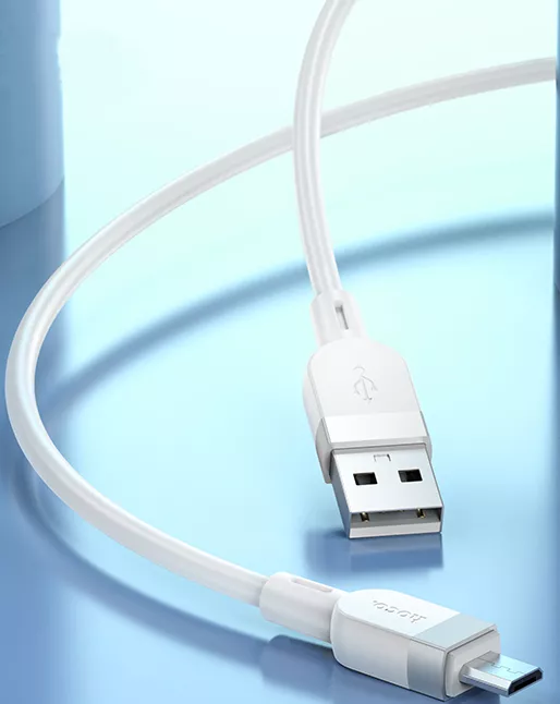 Кабель Hoco X109 USB-A - micro USB 12w 2.4a 1м cable White - фото 3