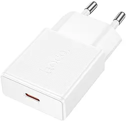 Сетевое зарядное устройство Hoco N72 20w PD USB-C fast charegr white - фото Сетевое зарядное устройство Hoco N72 20w PD USB-C fast charegr white