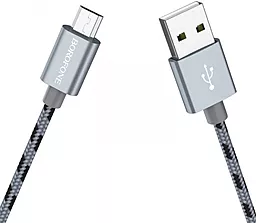 Кабель Borofone BX24 Ring Current USB-A - micro USB 12w 2.4a 1м cable Silver - мініатюра 4