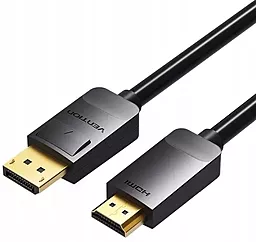Видеокабель DisplayPort - HDMI v1.4 1080p 60hz 3m black (HADBI) Vention - фото Видеокабель DisplayPort - HDMI v1.4 1080p 60hz 3m black (HADBI) Vention
