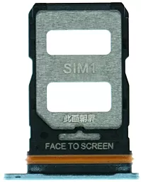 Держатель (лоток) Сим карты Xiaomi Poco X4 GT / Redmi K50i / Redmi Note 11T Pro / Redmi Note 11T Pro Plus Dual SIM Original  Blue