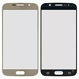 Корпусное стекло дисплея Samsung Galaxy S6 G920F (с OCA пленкой) Gold - фото Корпусное стекло дисплея Samsung Galaxy S6 G920F (с OCA пленкой) Gold