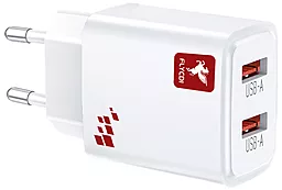 Сетевое зарядное устройство FLYCDI FA-012 2.4a 2xUSB-A ports home charger white - фото Сетевое зарядное устройство FLYCDI FA-012 2.4a 2xUSB-A ports home charger white