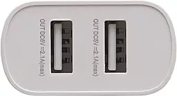 Мережевий зарядний пристрій Remax Simple Series 2xUSB-A 2.1a home charger white (RP-U35) - мініатюра 3