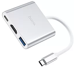 Мультипортовий Type-C хаб Hoco HB14 Easy use USB-C -> 1xUSB3.0, 1xHDMI, 1xPD 3A 67W 0.15м - мініатюра 4