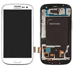 Дисплей Samsung Galaxy S3 Neo з тачскріном і рамкою, оригінал, White