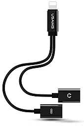 Аудіо-перехідник Usams Adapter Cable Dual Lightning 2 in 1 Black (US-SJ160)