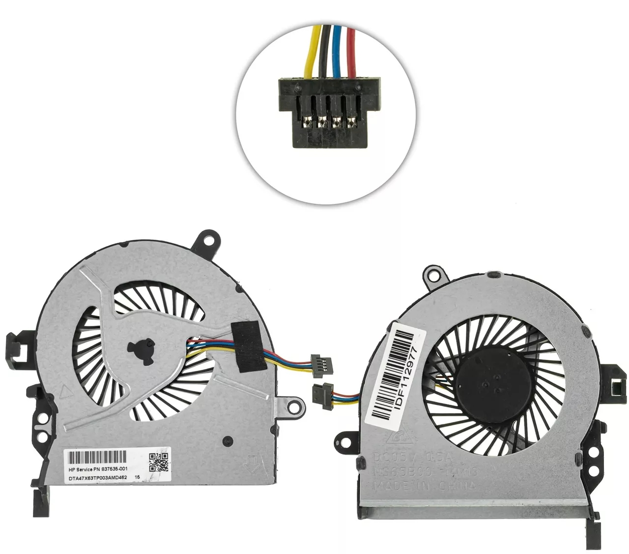 Вентилятор (кулер) для ноутбука HP ProBook 450 G3, 455 G3, 470 G3 DC 05V 0.5A, 4pin (837535-001, NS65B00-14M13) Original - фото 1