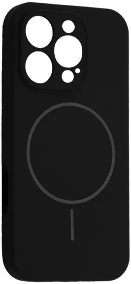 Чехол Silicone Case Full Camera Fine Ring MagSafe для Apple iPhone 16 Pro Max  Black - фото 1
