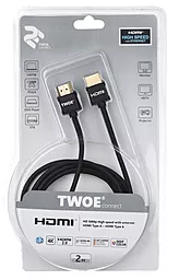 Видеокабель 2E Ultra Slim HDMI v2.0 4k 60 hz 2m black (2EW-1119-2m) - миниатюра 3