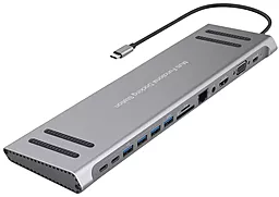 Мультипортовый USB Type-C хаб XoKo 14-in-1 gray (XK-AC1400-SL)