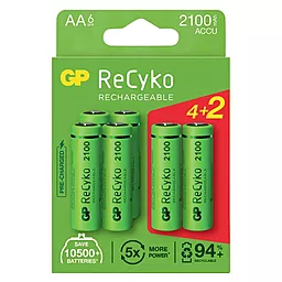 Аккумулятор GP Recyko AA / HR06 2100 mAh 6шт (GP210AAHCE4/2-2BNB6)