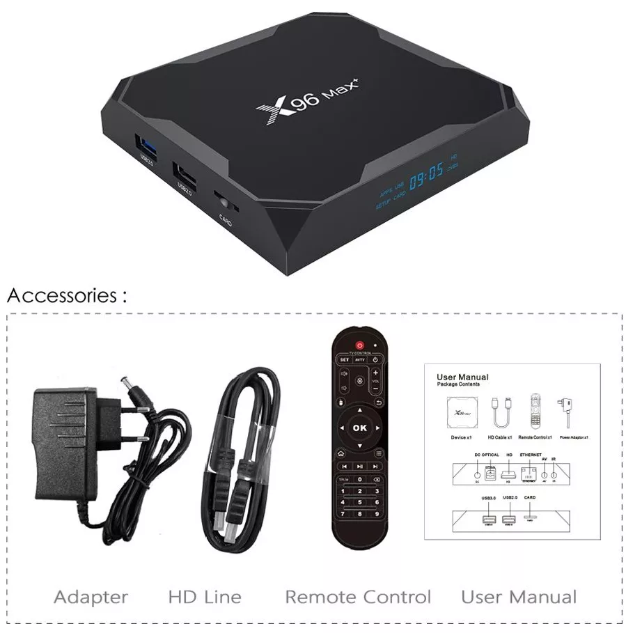 Smart приставка Android TV Box X96 Max Plus 4/32 GB - фото 6