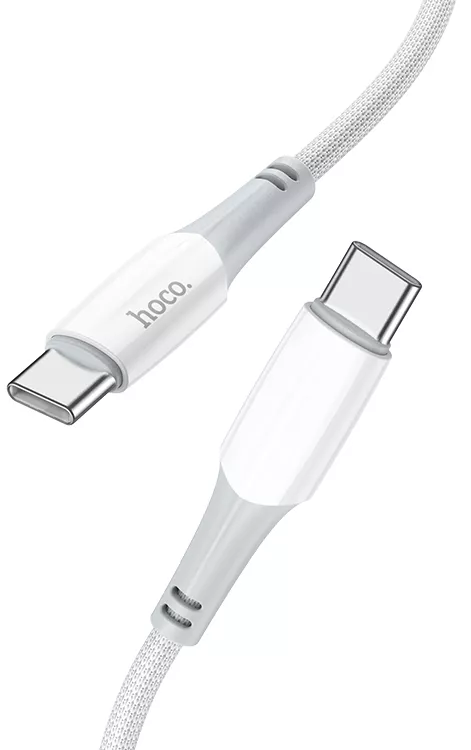 Кабель Hoco X70 Ferry USB Type-C - Type-C 60w 3a 1м PD cable White - фото 2