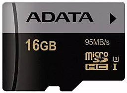 Карта пам'яті ADATA microSDHC 16GB Premier Pro Class 10 UHS-I U3 V30 + SD-адаптер (AUSDH16GUI3V30S-RA1) - фото Карта пам'яті ADATA microSDHC 16GB Premier Pro Class 10 UHS-I U3 V30 + SD-адаптер (AUSDH16GUI3V30S-RA1)