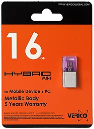 Флешка Verico USB 16Gb Hybrid Mini (1UDOV-RIPKG3-NN) Pink - миниатюра 2