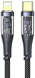 Кабель USB PD Usams Icy 20W 3A USB Type-C - Lightning Cable Transparent Black (US-SJ573)