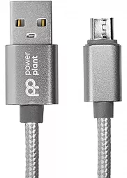 USB Кабель PowerPlant Nylon micro USB Cable Grey