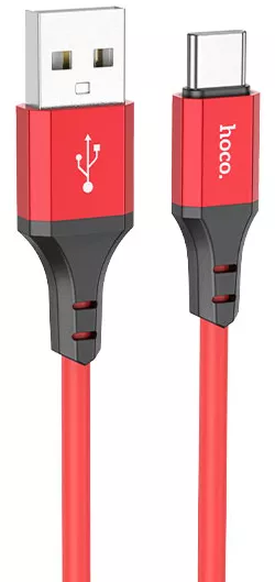 Кабель Hoco X86 Spear USB-A - Type-C 15w 3a 1м cable Red - фото 1