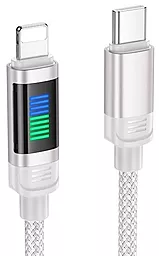 USB PD Кабель Hoco U126 Lantern 27w 3a 1.2m USB Type-C - Lightning cable gray