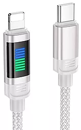 Кабель Hoco U126 Lantern USB Type-C - Lightning 27w 3a 1.2м PD сable Gray - фото Кабель Hoco U126 Lantern USB Type-C - Lightning 27w 3a 1.2м PD сable Gray