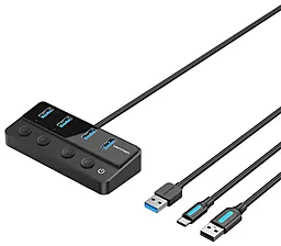 Мультипортовий USB-A хаб Vention 5-in-1 black (CHWBF) - фото Мультипортовий USB-A хаб Vention 5-in-1 black (CHWBF)