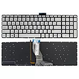 Клавиатура для ноутбука HP Pavilion 15-ab 15-ak 15-ar 15-aw 15-bc 15-bk 17-ab Envy m6-ar 15-bs 15-ra 250 G6 без рамки подсветка Прямой Enter 857799-251 серая