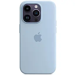 Чехол Silicone Case Full with MagSafe and SplashScreen для Apple iPhone 14 Sky - фото Чехол Silicone Case Full with MagSafe and SplashScreen для Apple iPhone 14 Sky