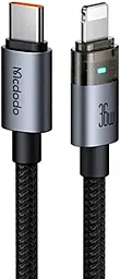 USB PD кабель McDodo USB-C - Lightning 36w 3a 1.2m Transparent Cable with Charging Light Black (CA-6940) - фото USB PD кабель McDodo USB-C - Lightning 36w 3a 1.2m Transparent Cable with Charging Light Black (CA-6940)