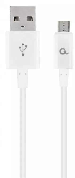 Кабель Cablexpert USB-A - micro USB 10.5w 1м cable White (CC-USB2P-AMmBM-1M-W) - фото 1